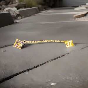 1937 TIE TACK Yonkers Sacred Heart High School SHS Graduation Gold Chain 2 3/8"